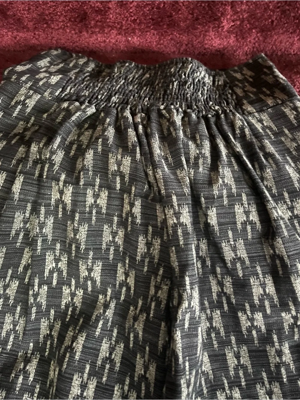 Black and White Geometric Pattern Wide-Leg Pants - Picture 7 of 12